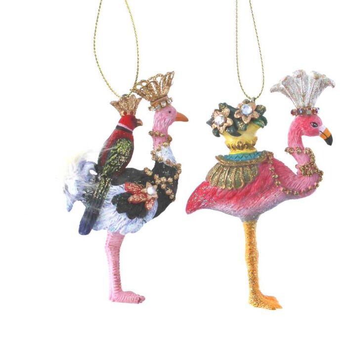 Gisela Graham Resin Ostrich/Flamingo Decoration x2-2